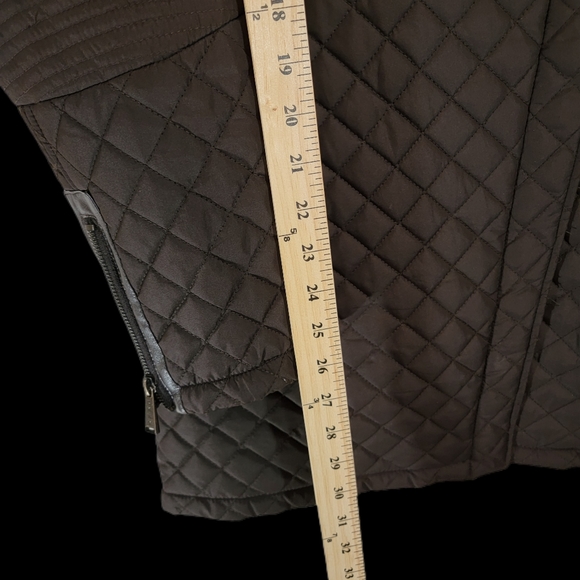 Women's DKNY Quilted Puffer Jacket Coat size Medium Brown - Picture 7 of 9
